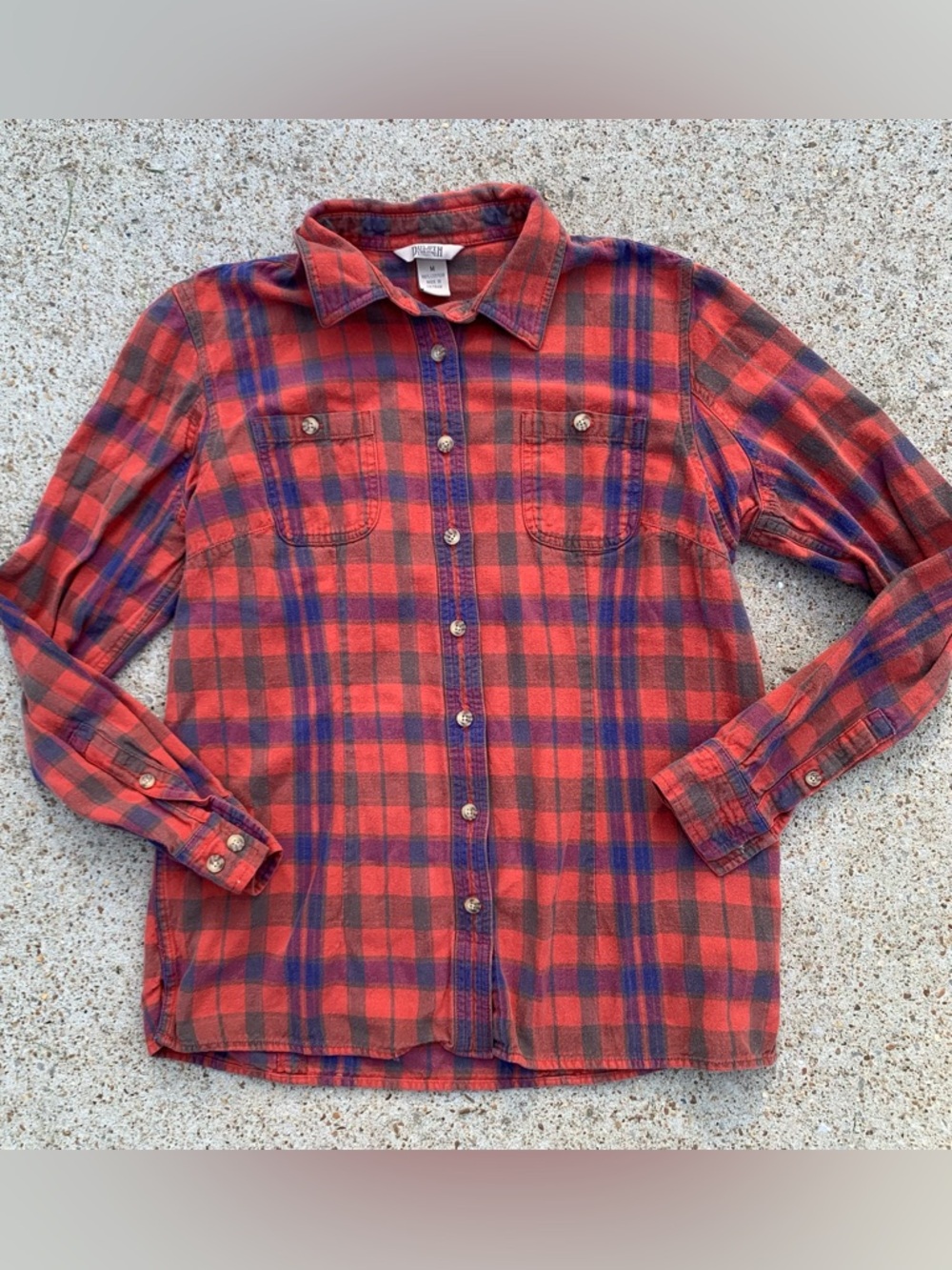 Duluth Trading Red Plaid Flannel Shirt Medium